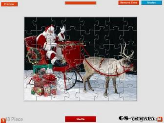 Игра Пазл с Санта Клаусом Пазл с Санта Клаусом картинка 1